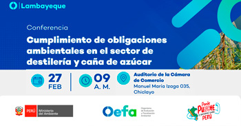 Conferencia presencial "Cumplimiento de obligaciones ambientales en el sector de destilería y caña de azúcar"