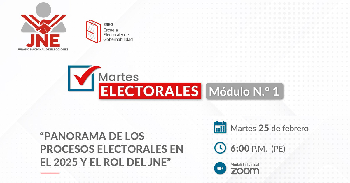 Conferencia online "Panorama de los procesos electorales en el 2025 y el rol del JNE" del JNE