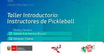 Curso presencial gratis "Taller Introductorio: Instructores de Pickeball" del IPD