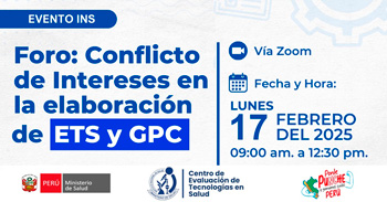 Foro online "Conflicto de Intereses en la Elaboración de ETS y GPC " del INS