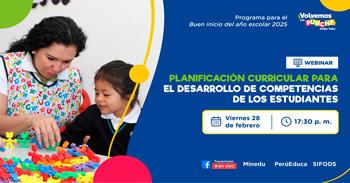 Webinar online gratis "Planificación curricular para el desarrollo de competencias de los estudiantes" 