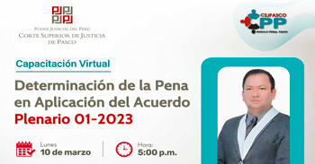 Capacitación online " Determinación de la Pena en Aplicación del Acuerdo Plenario 01-2023"