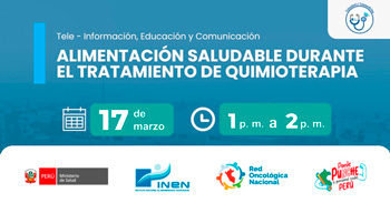 Capacitación online gratis "Alimentación saludable durante el tratamiento de quimioterapia" del INEN