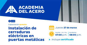  Capacitación online gratis Instalación de cerraduras eléctricas en puertas metálicas  de Aceros Arequipa