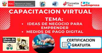 Capacitación online "Ideas de negocio para emprender y medios de pago digital"