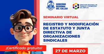  Capacitación online "Registro y Modificación de Estatutos y Juntas Directivas de Organizaciones Sindicales" 