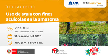  Charla online "El agua es vida y clave para la acuicultura sostenible" 