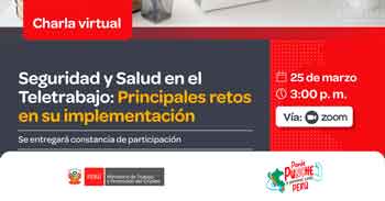 Charla online gratis "Seguridad y Salud en el Trabajo: Principales retos en su implementación" del MTPE