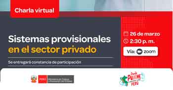 Charla online gratis "Sistemas provisionales en el sector privado" del MTPE
