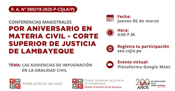 Conferencia magistral online "Las audiencias de impugnación en la Oralidad Civil "  