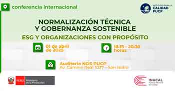 Conferencia presencial "Normalización técnica y gobernanza sostenible" del INACAL