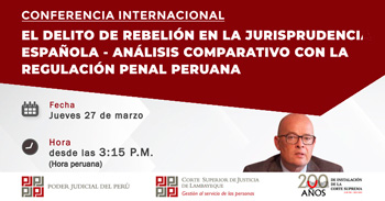 Conferencia online " El delito de rebelión en la jurisprudencia española "