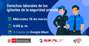 Conferencia online "Derechos laborales de los vigilantes de la seguridad privada" de la SUNAFIL