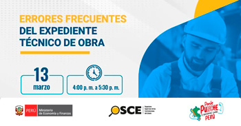 Conferencia online gratis "Errores frecuentes del expediente técnico de obra" del OSCE