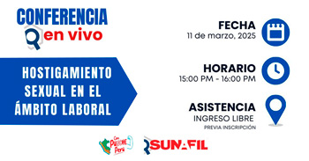 Conferencia online " Hostigamiento sexual en el ámbito laboral " de la SUNAFIL