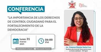 Conferencia online La importancia de los derechos de control ciudadano para el fortalecimiento de la democracia