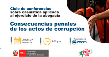 Conferencia online sobre " Casuística aplicada al ejercicio de la abogacía" del MINJUSDH