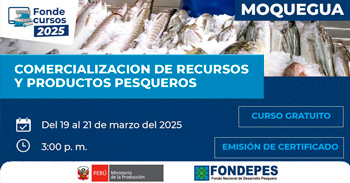 Curso Presencial gratis "Comercialización de recursos y productos pesqueros" de FONDEPES