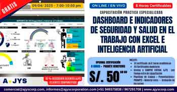 Curso online gratis "Dashborard e indicadores de SST en Excel + IA" de Ajys