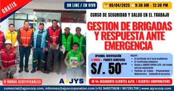 Curso online gratis "Gestión de brigadas, respuesta ante emergencias y simulacros" de Ajys