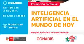 Curso online gratis "Inteligencia Artificial en el Mundo de Hoy" del MIMP Conadis