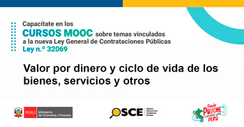 Curso online gratis con certificado "Valor por dinero y ciclo de vida de los bienes, servicios y otros"