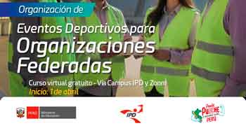 Curso online "Organización de Eventos Deportivos para Organizaciones Federadas" del IPD