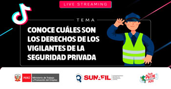 Evento online gratis "Conoce cuáles son los derechos de los vigilantes de la seguridad privada"  de la SUNAFIL