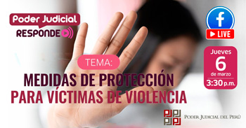 Evento online gratis "Medidas de protección para víctimas de violencia" del Poder Judicial del Perú