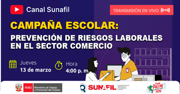 Evento online gratis "Prevención de riesgos laborales en el sector comercio"  de la SUNAFIL