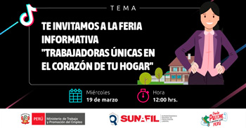 Evento online gratis "Trabajadoras únicas en el corazón de tu hogar"  de la SUNAFIL