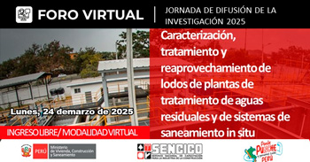 Foro online gratis "Caracterización, tratamiento y reaprovechamiento de los lodos de las PTAR " 