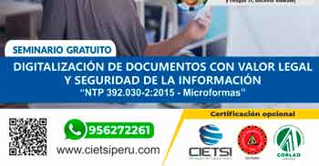 Seminario online gratis "Digitalización de documentos con valor legal y seguridad de la información"