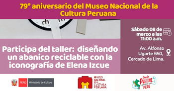 Taller presencial gratis " Diseñando un abanico reciclable con la iconografía de Elena Izcue "  