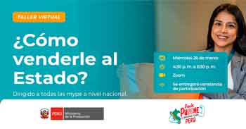 Taller  online "¿Cómo venderle al Estado?" del PRODUCE