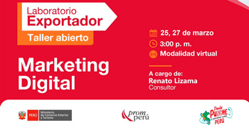 Taller online gratis de "Marketing Digital" de PromPerú