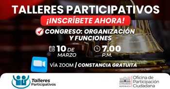 Taller online gratis " Organización, funciones y rol del Parlamento en la vida ciudadana "   