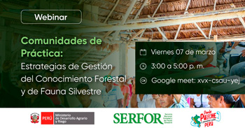 Webinar online " Estrategia de Gestión del Conocimiento Forestal y de Fauna Silvestre "  