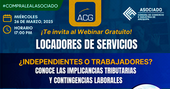  Webinar online gratis "¿Independientes o trabajadores?, Implicancias Tributarias y Contingencias Laborales"