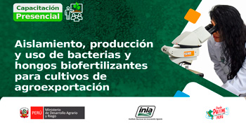 Capacitación Aislamiento, producción y uso de bacterias y hongos biofertilizantes para cultivos de agroexportación