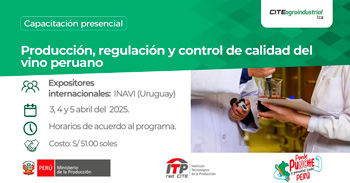  Capacitación presencial "Producción, regulación y controle calidad del vino peruano " del Rediagro Ica