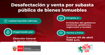 Capacitación online "Desafectación y venta por subasta pública de bienes inmuebles" del MEF