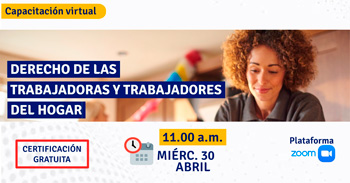 Capacitación online gratis "Derecho de las trabajadoras y trabajadores del hogar" de la DRTPE Piura