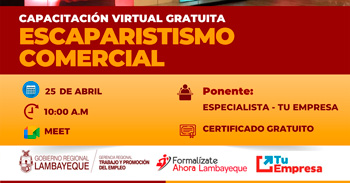  Capacitación online gratis "Escaparistismo comercial" de la Región Lambayeque