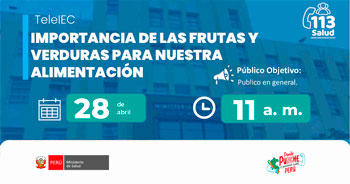 Capacitación online gratis "Importancia de las frutas y verduras para nuestra alimentación"  del  MINSA