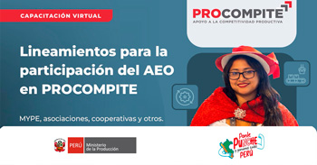 Capacitación online "Lineamientos para la participación del AEO en PROCOMPITE" del PRODUCE