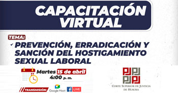 Capacitación virtual "Prevención, Erradicación y Sanción del Hostigamiento Sexual Laboral"
