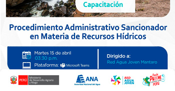 Capacitación online "Procedimiento Administrativo Sancionador en Materia de Recursos Hídricos" 