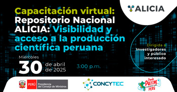 Capacitación online "Repositorio Nacional ALICIA "  del Concytec