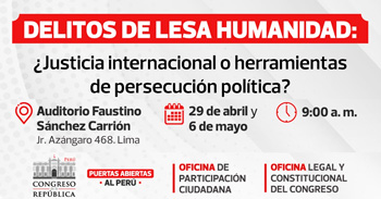 Conferencia presencial gratis: "¿Justicia internacional o herramientas de persecución política?" 
